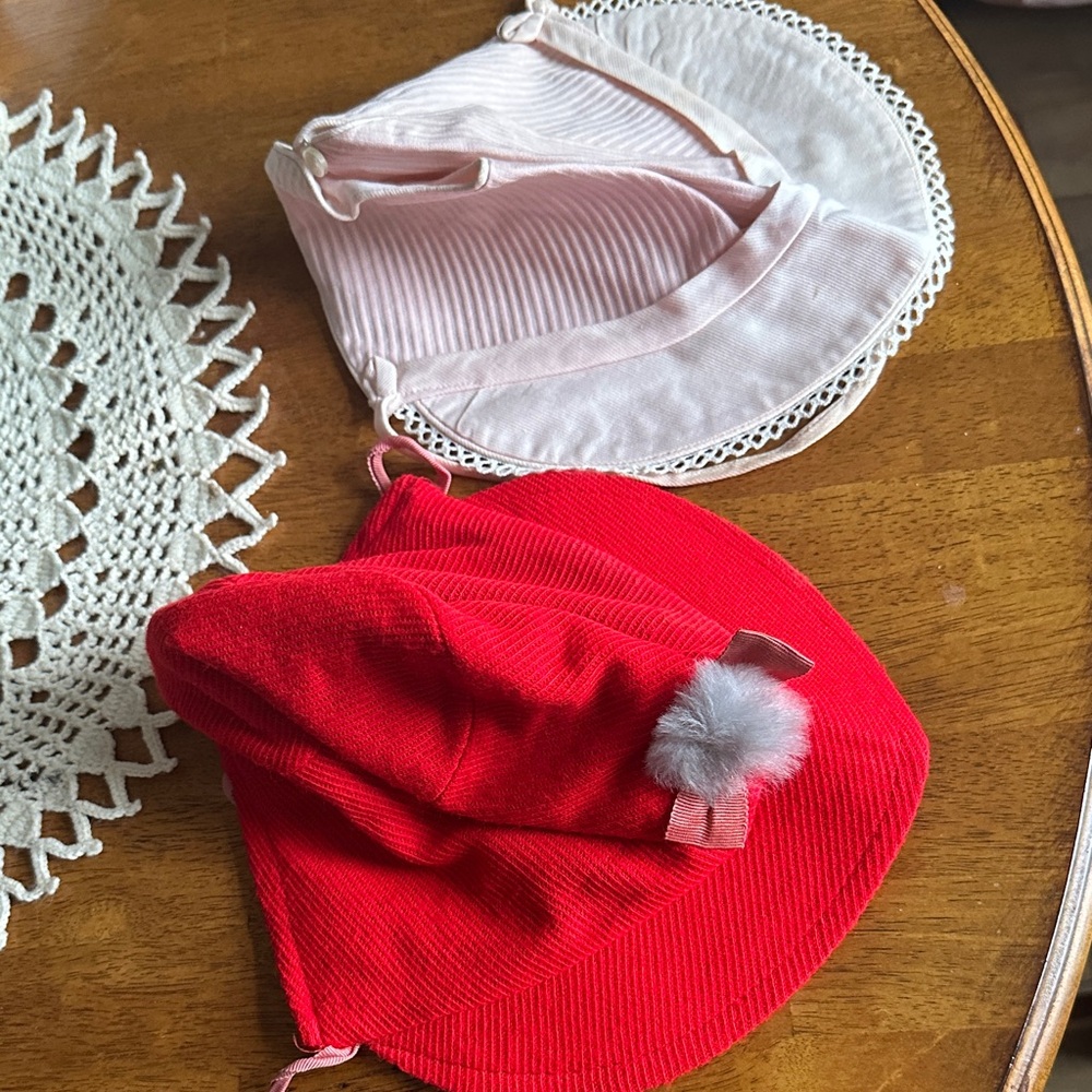 Kids' Red and Pink Vintage Bonnets